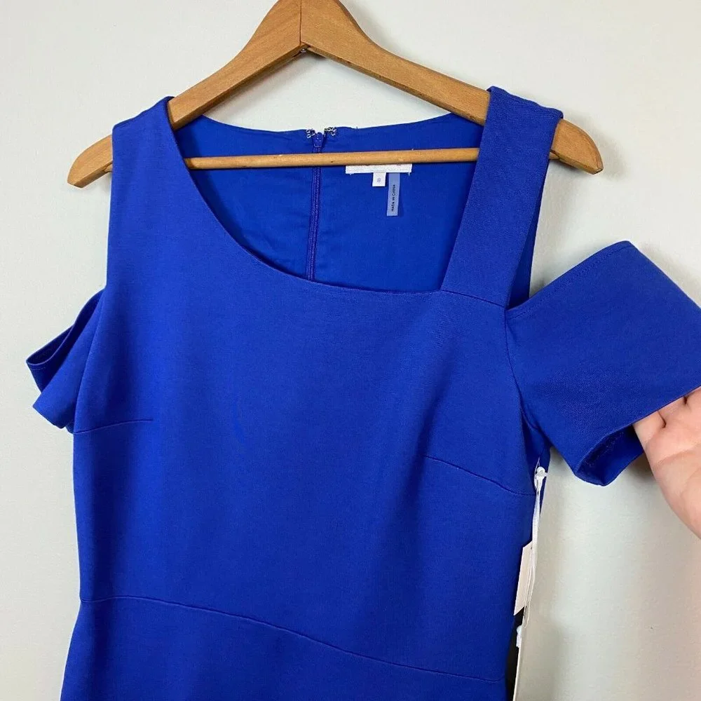 1. State Dress Womens 8 Blue Sheath Cut Out Cold‎ Shoulder Party $109 New